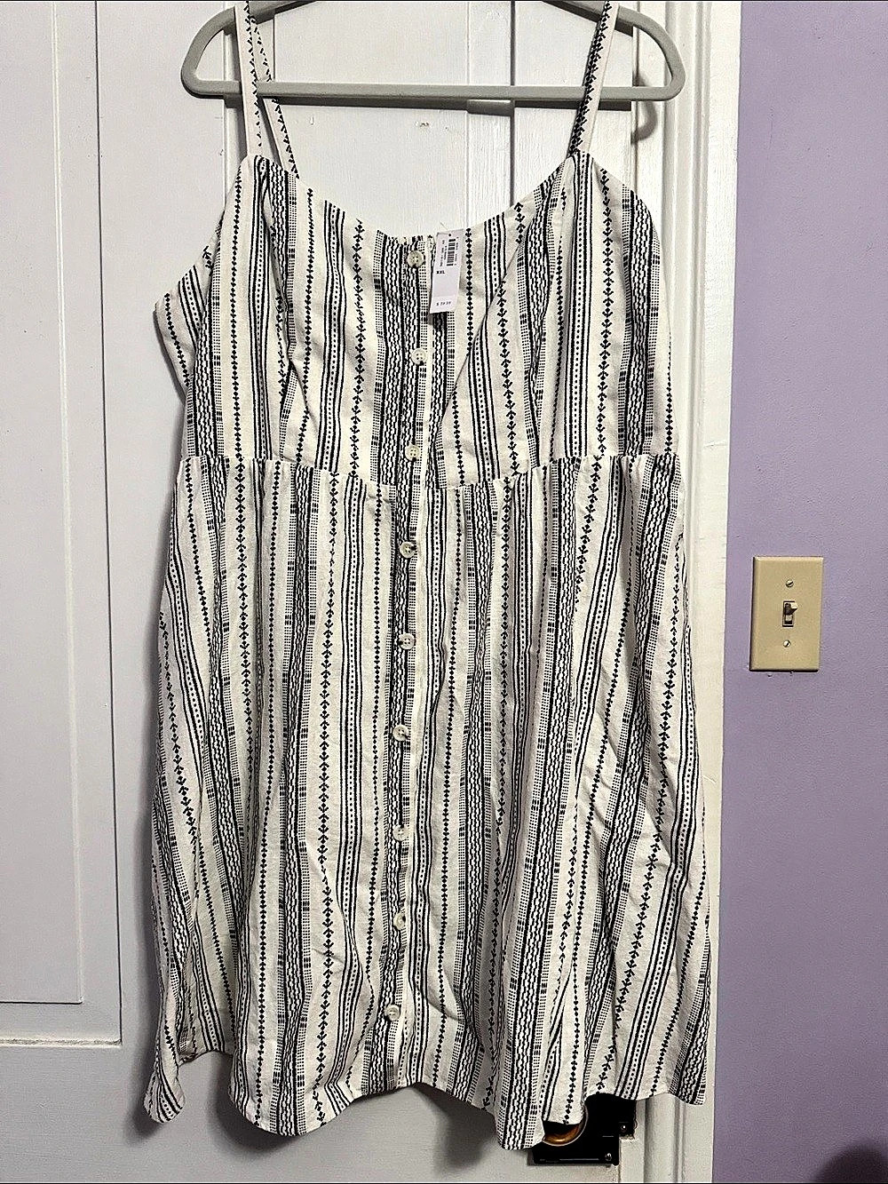Old Navy Geometric Print Tunic in White & Black Size XXL NWT